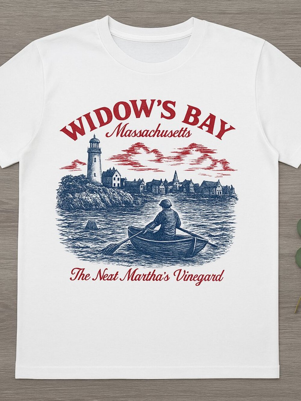 Coastal Fictional Town Vintage Nautical Graphic Tee - Lighthouse Print